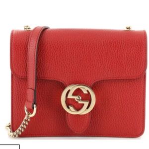 GUCCI
Dollar Calfskin Small Interlocking G Shoulder Bag Red